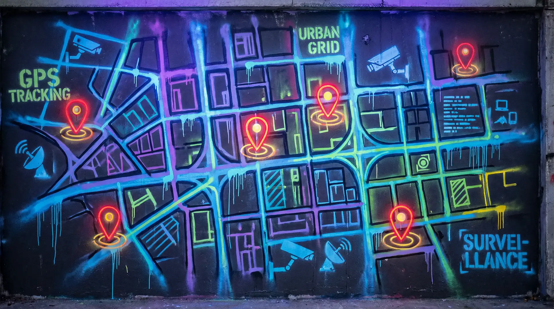 有人看片吗免费的 狗仔追踪地图 - 城市涂鸦风格
